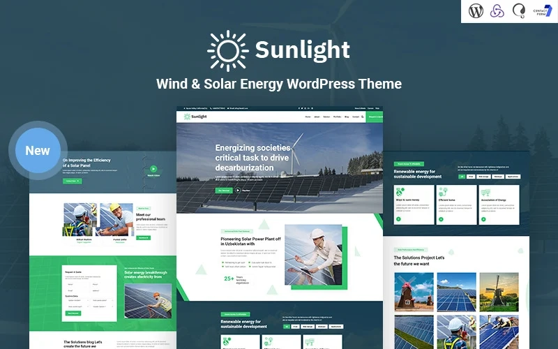 Sunlight – Wind and Solar Energy Responsive WordPress Theme