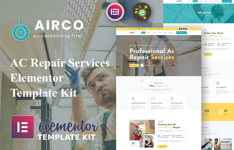 Airco – AC Repair Services Elementor Template