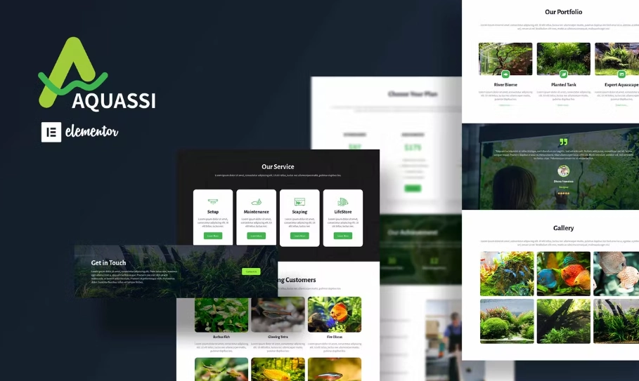 Aquassi – Aquascape Shop Elementor Template