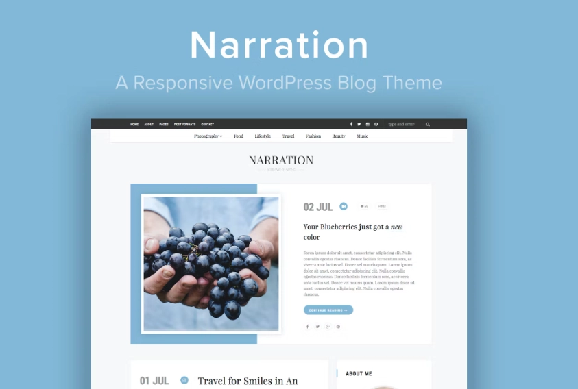 Narration – A Responsive WordPress Blog Theme