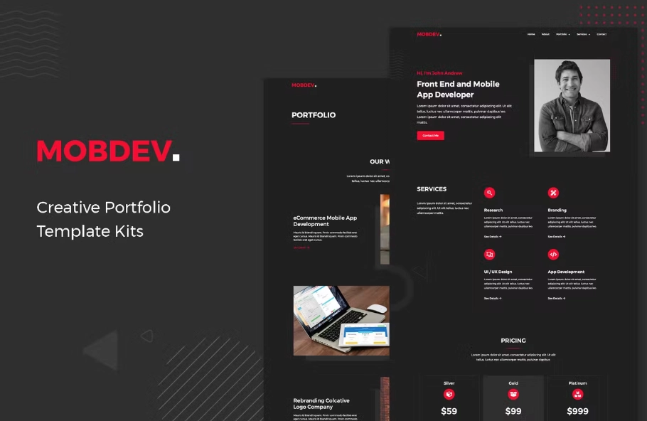Mobdev – Creative Portfolio & Resume Elementor Template
