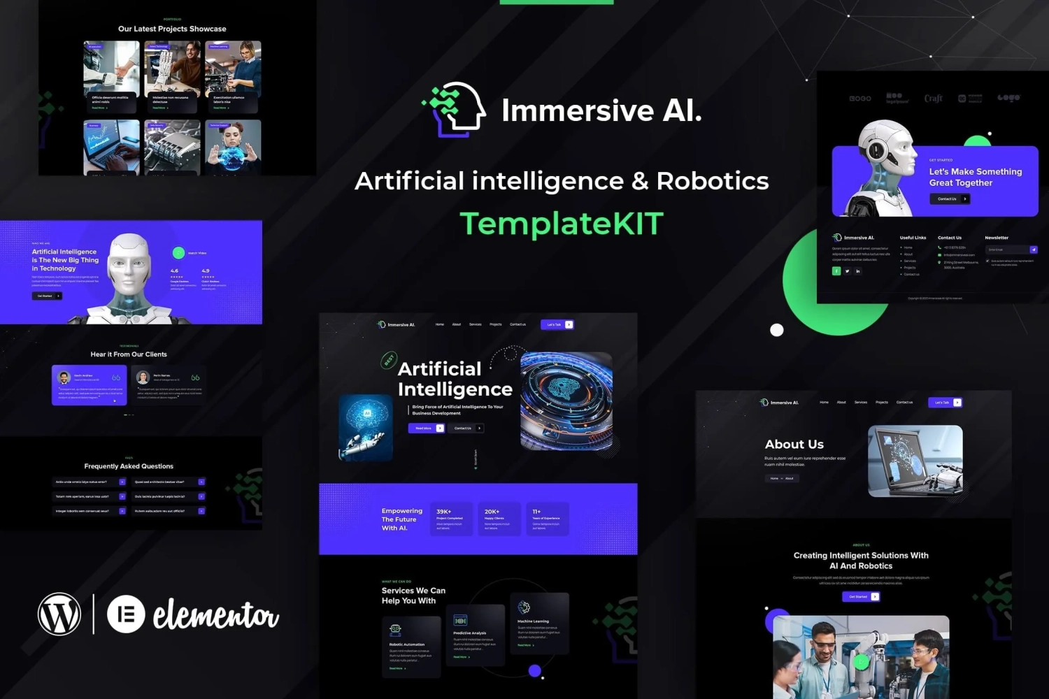 ImmersiveAI – Robotics Elementor Template
