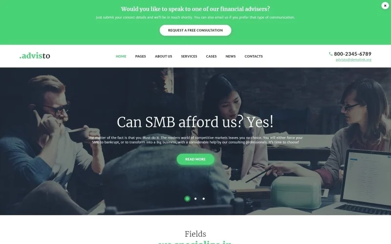 Advisto – Financial Advisor Consultancy WordPress Theme