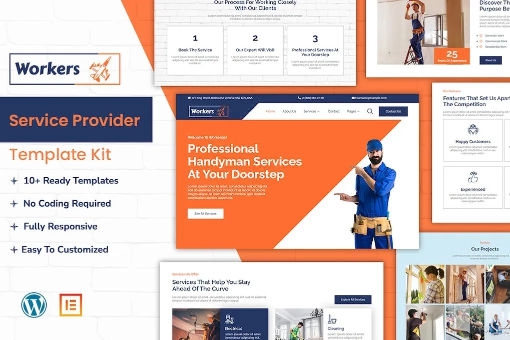 WorkersJet – Handyman & Repair Service Elementor Template