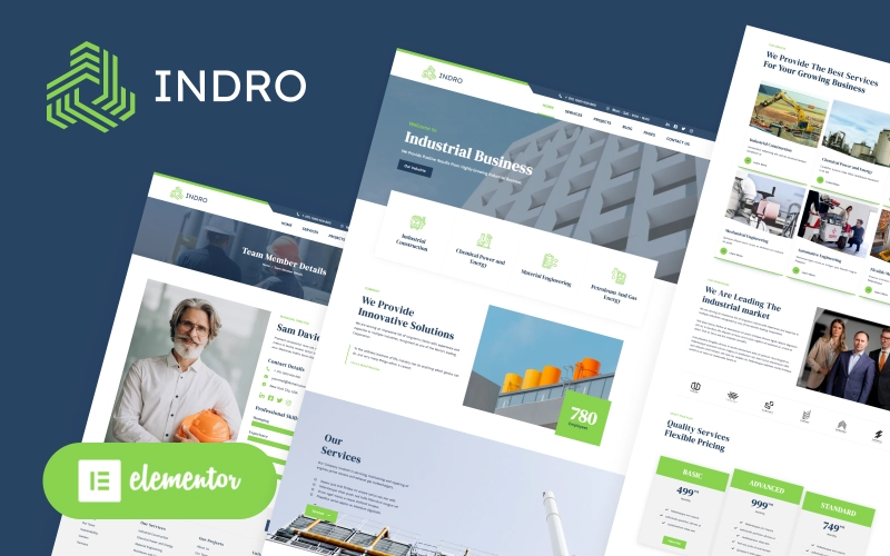 Indro – Industrial Company Factory WordPress Elementor Theme WordPress Theme