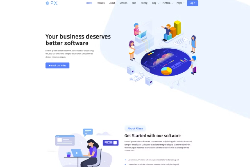 PXaas – App & Software Landing Page Theme