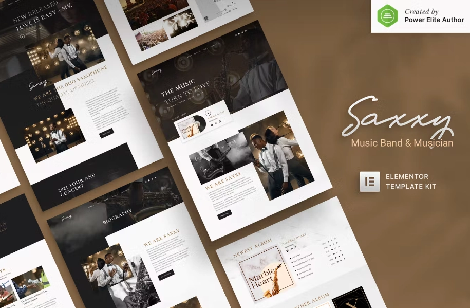 Saxxy – Music Band & Musician Elementor Template