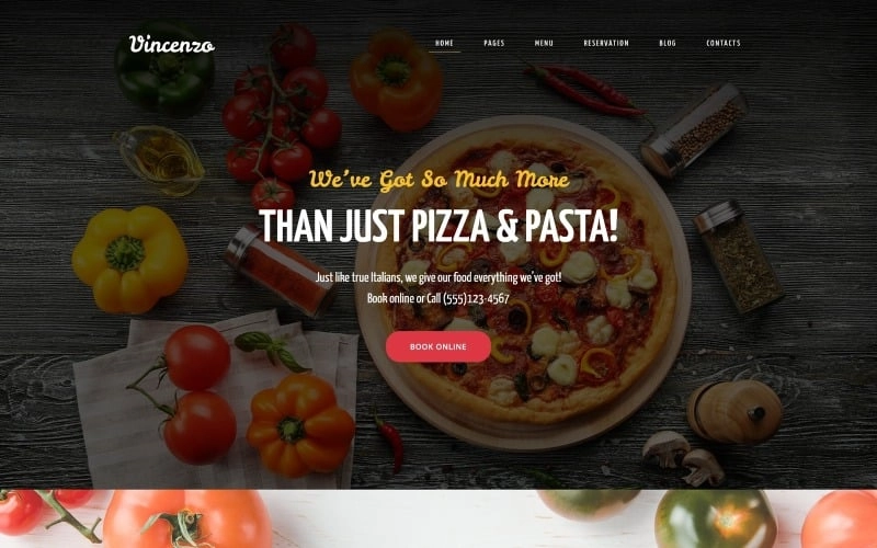 Vincenzo – Delicious Pizza Restaurant Responsive WordPress Theme