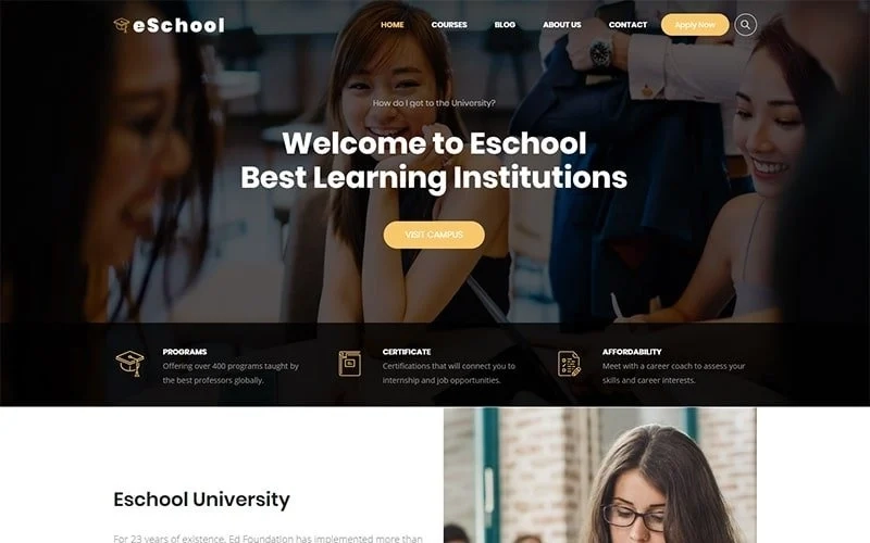 Eschool – Education, University & School WordPress Theme