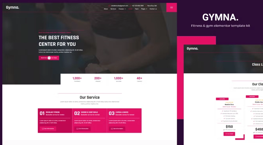 Gymna – Fitness & Gym Elementor Template