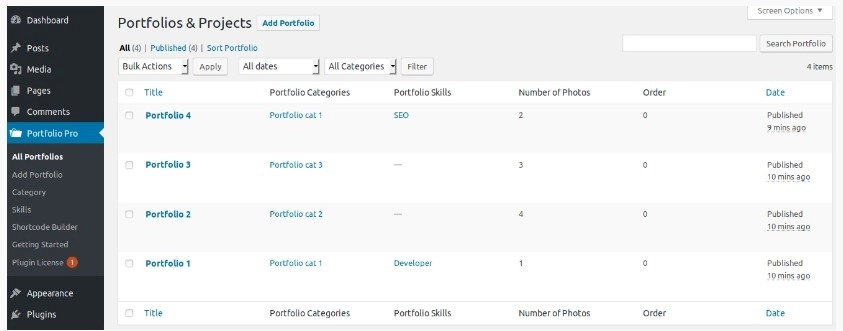 Portfolio and Projects Pro