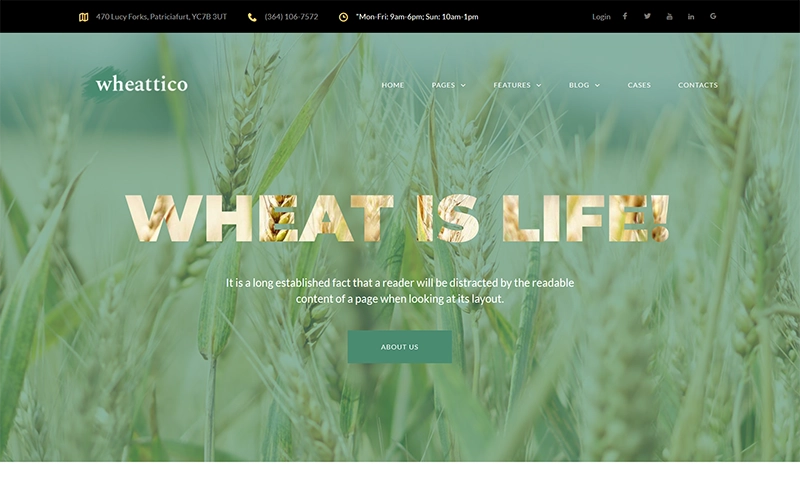 Wheattico – Crop Farm Responsive WordPress Theme