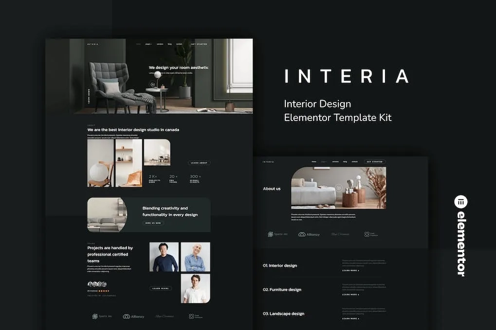 Interia – Interior Design Elementor Template