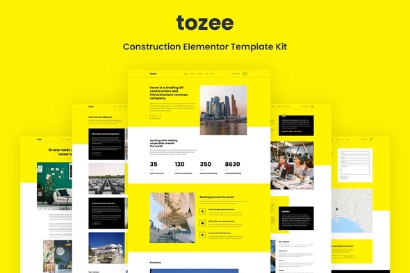 Tozee – Construction Elementor Template