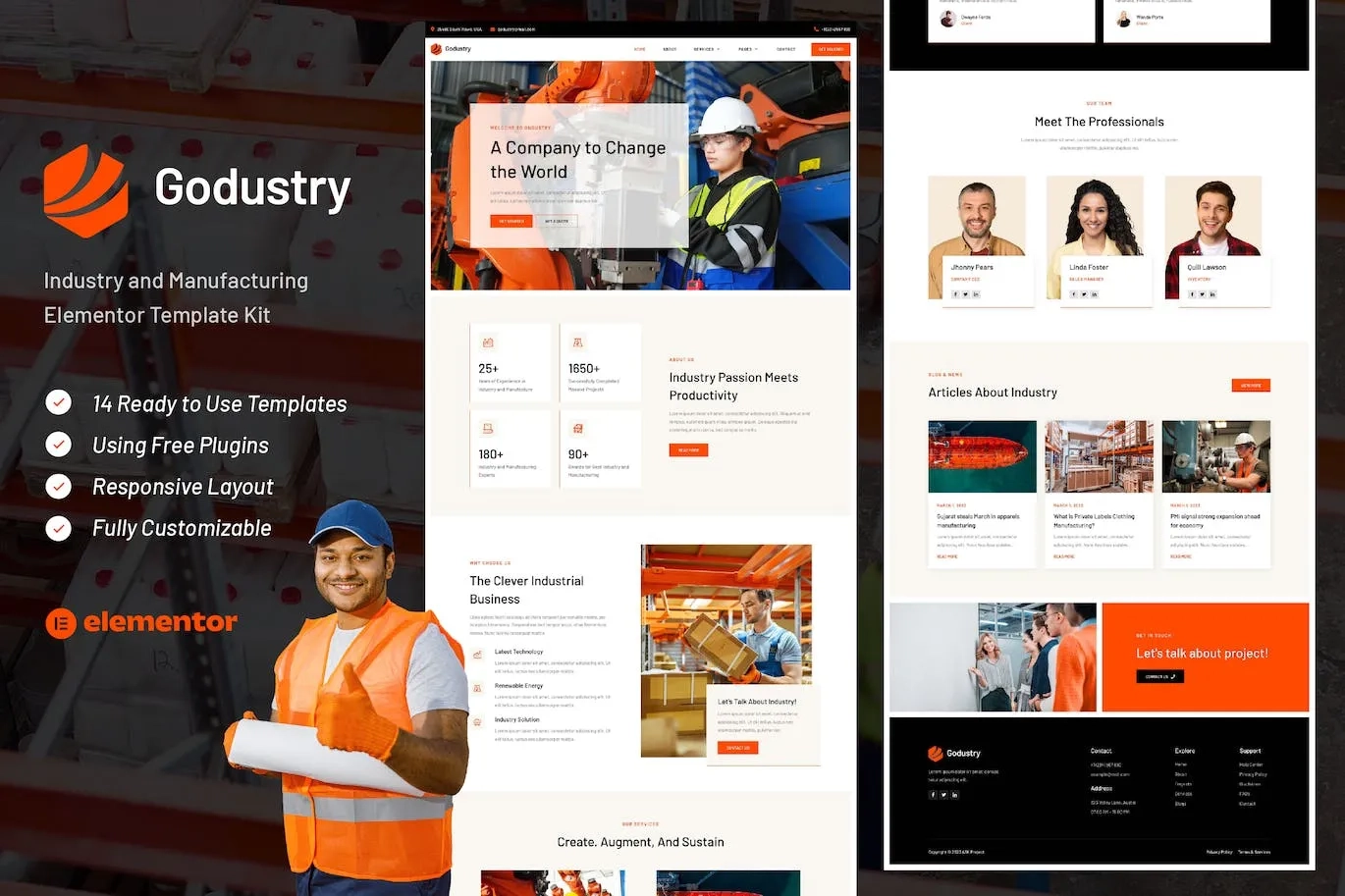 Godustry – Industry & Manufacturing Elementor Template