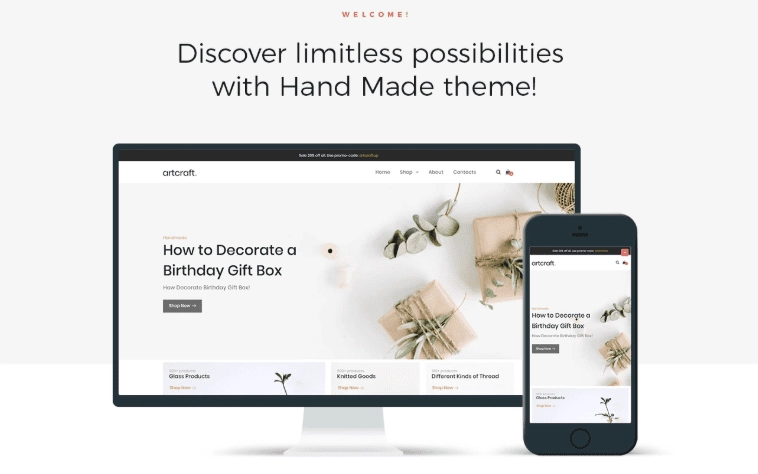 Artcraft – Handmade ECommerce Clean Elementor WooCommerce Theme