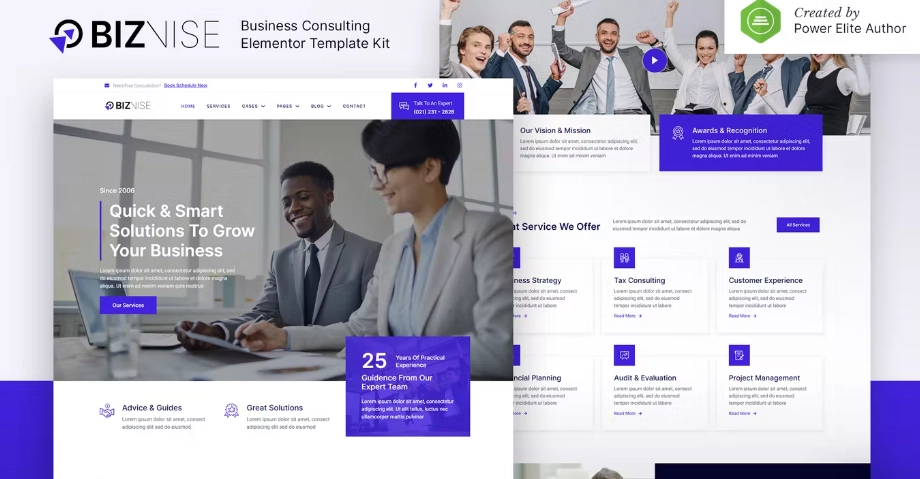Biznise – Business Consulting Elementor Template