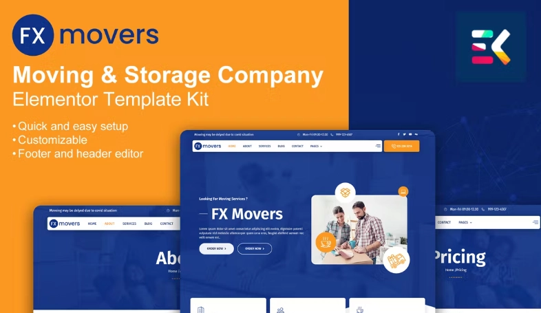 FX Movers – Moving & Storage Company Elementor Template