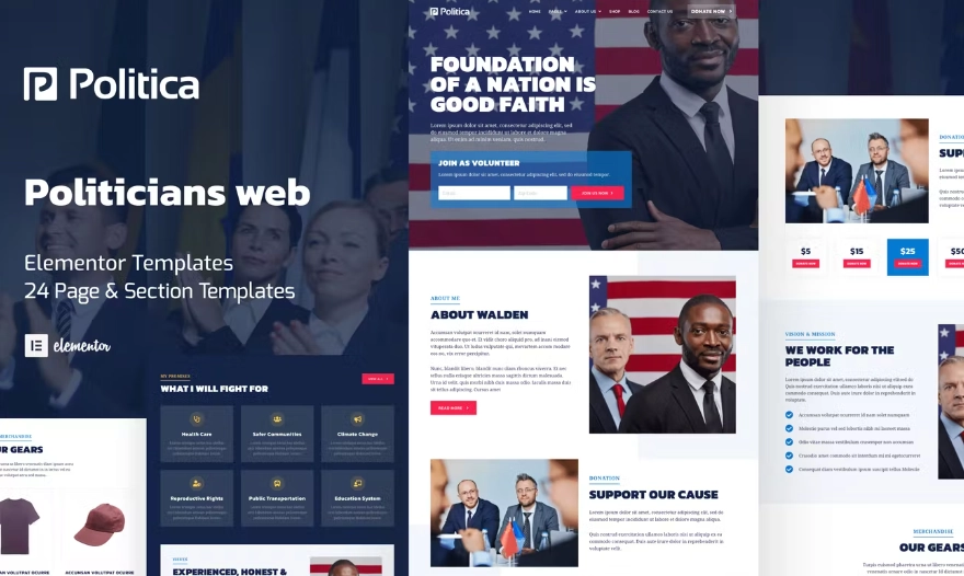 Politica – Politician & Public Servant Elementor Template