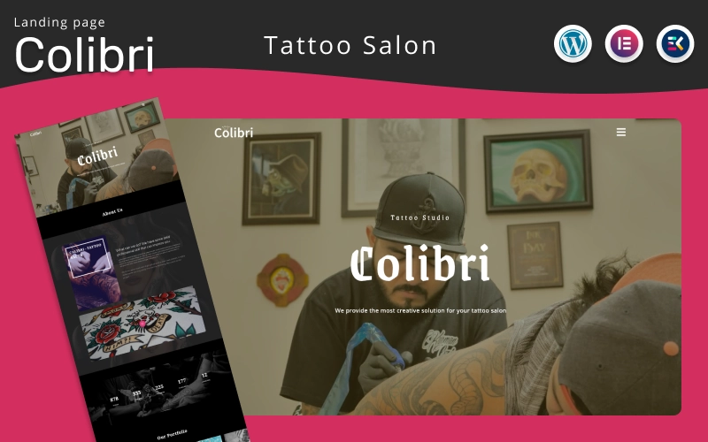 Colibri – Tattoo Salon Landing page Elementor WordPress Theme