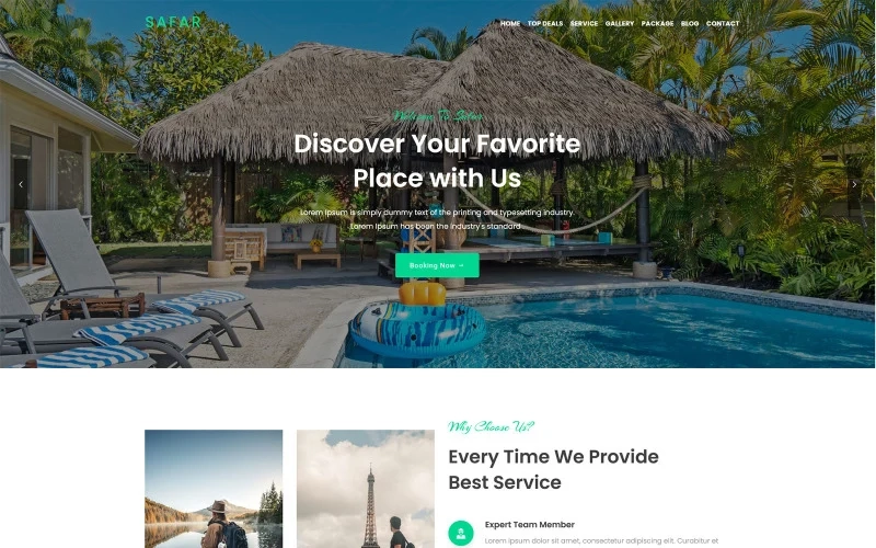 Safar – Tour and Travel Agency WordPress Theme