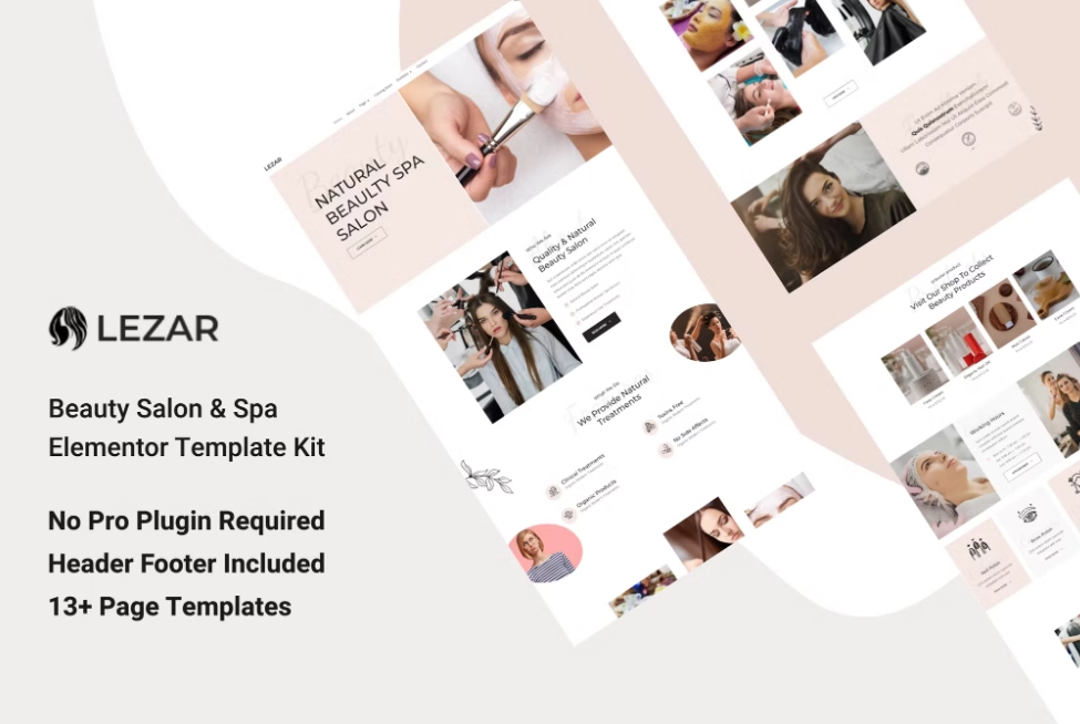 Lezar Beauty Salon & Spa Elementor Template