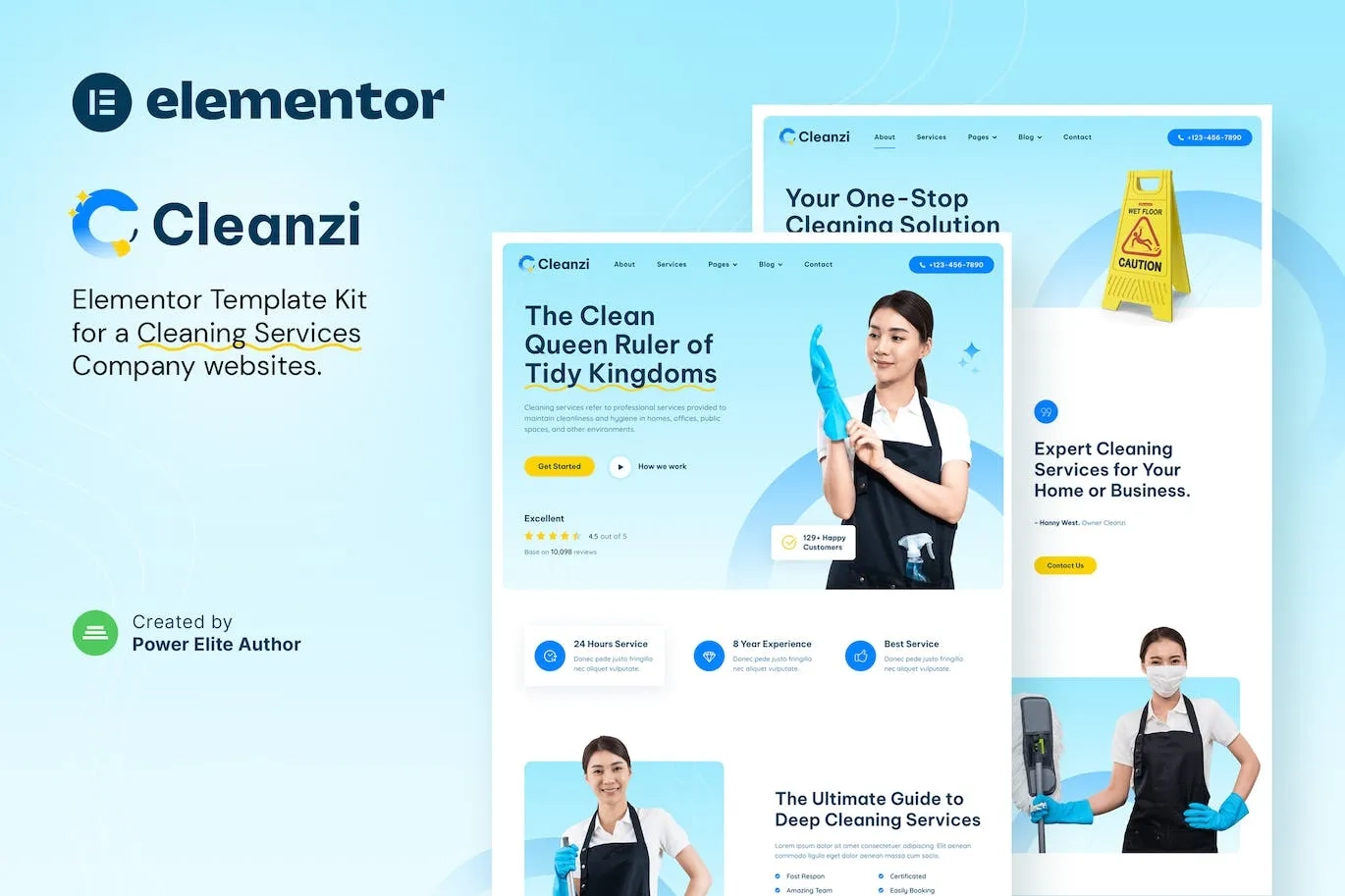 Cleanzi – Cleaning Services Elementor Template