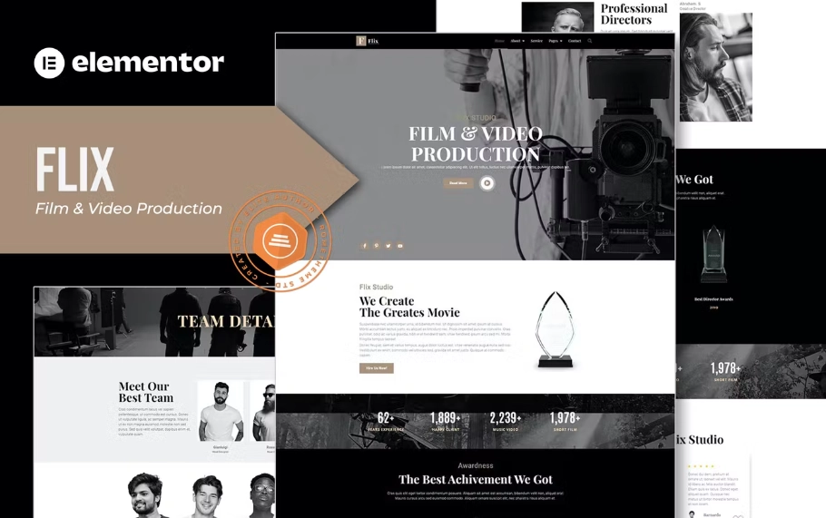 Flix – Film & Video Production Elementor Template