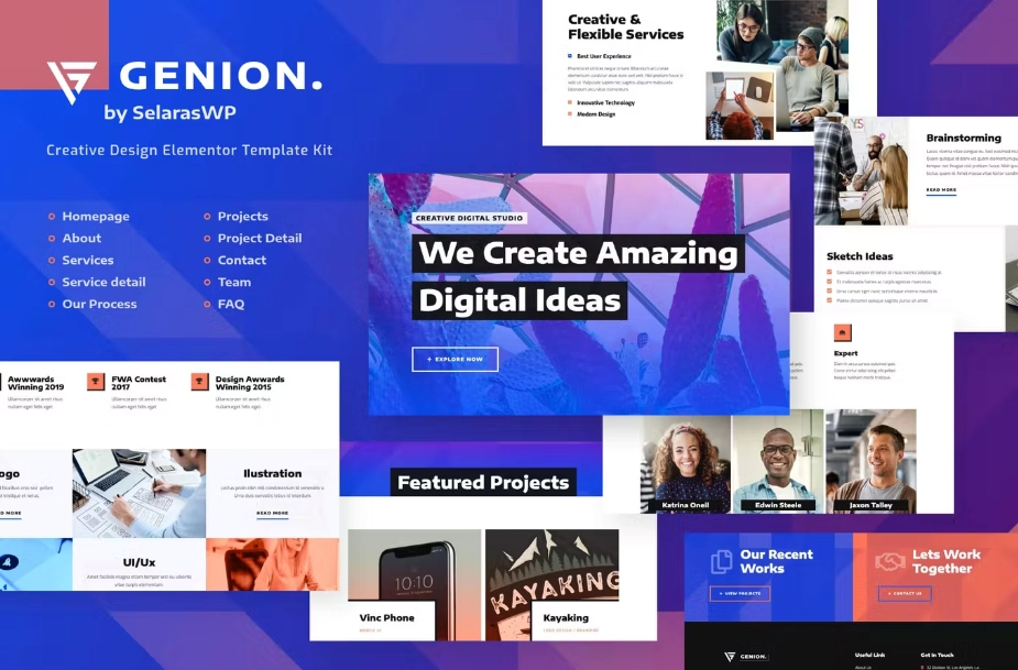 Genion – Creative Digital Agency Elementor Template