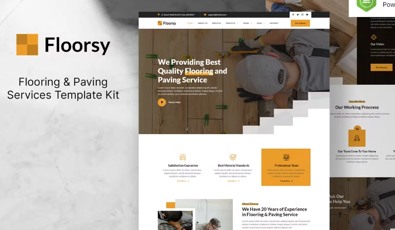 Floorsy – Flooring & Paving Services Elementor Template