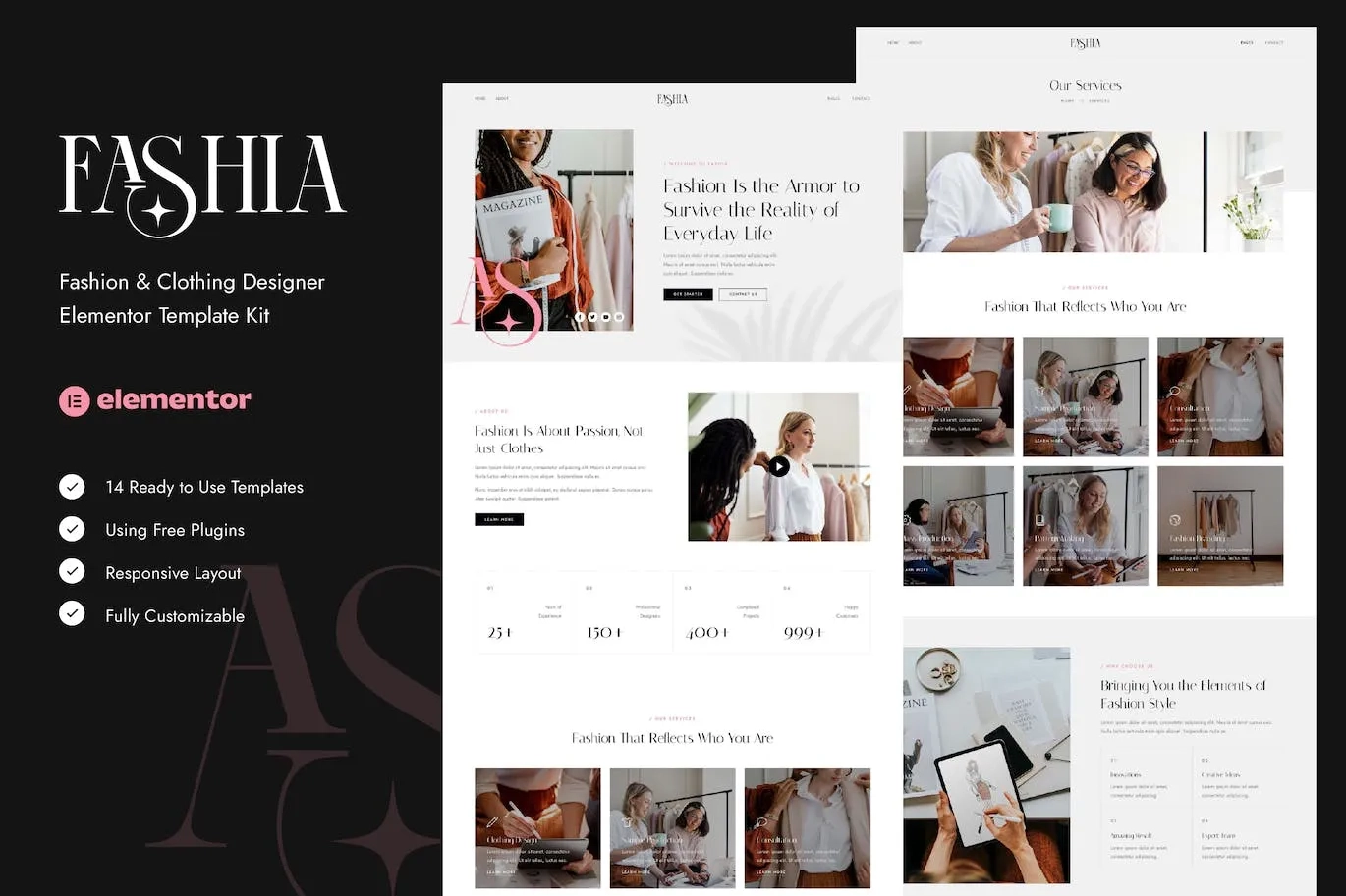 Fashia – Fashion & Clothing Designer Elementor Template