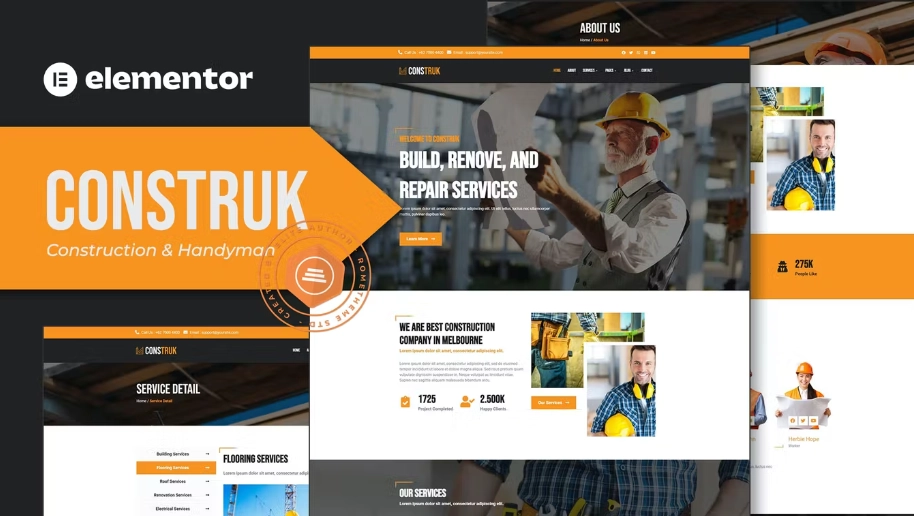 Construk – Construction Elementor Template