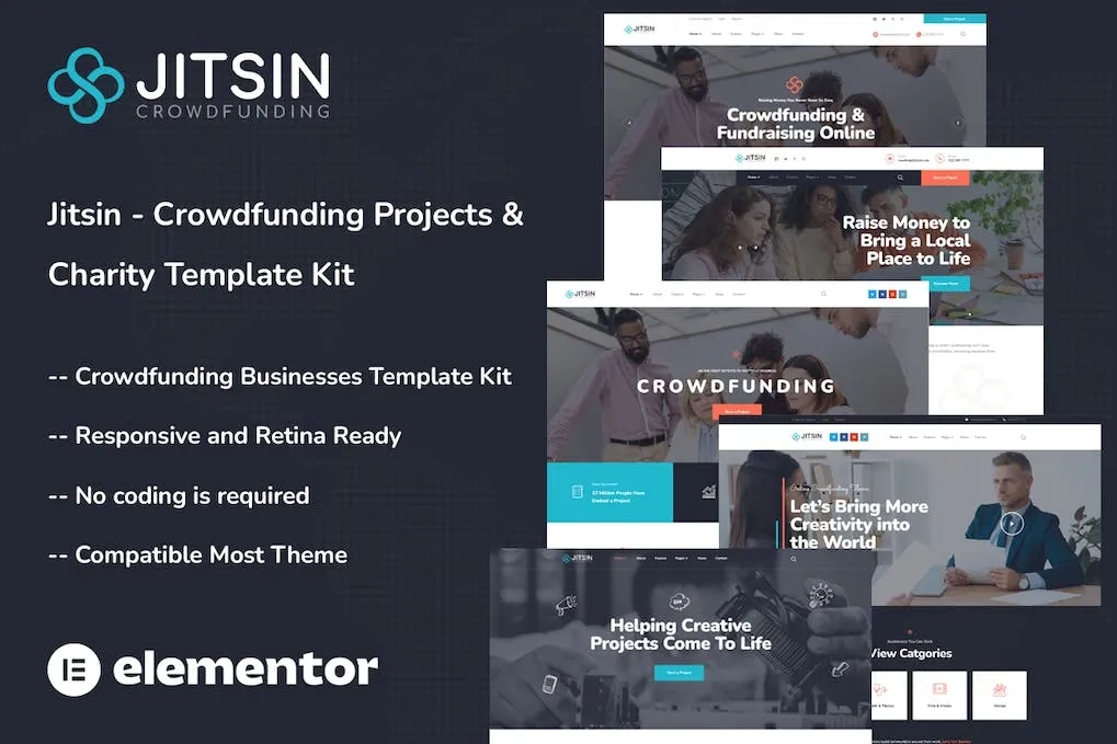 Jitsin – Crowdfunding Projects & Charity Template