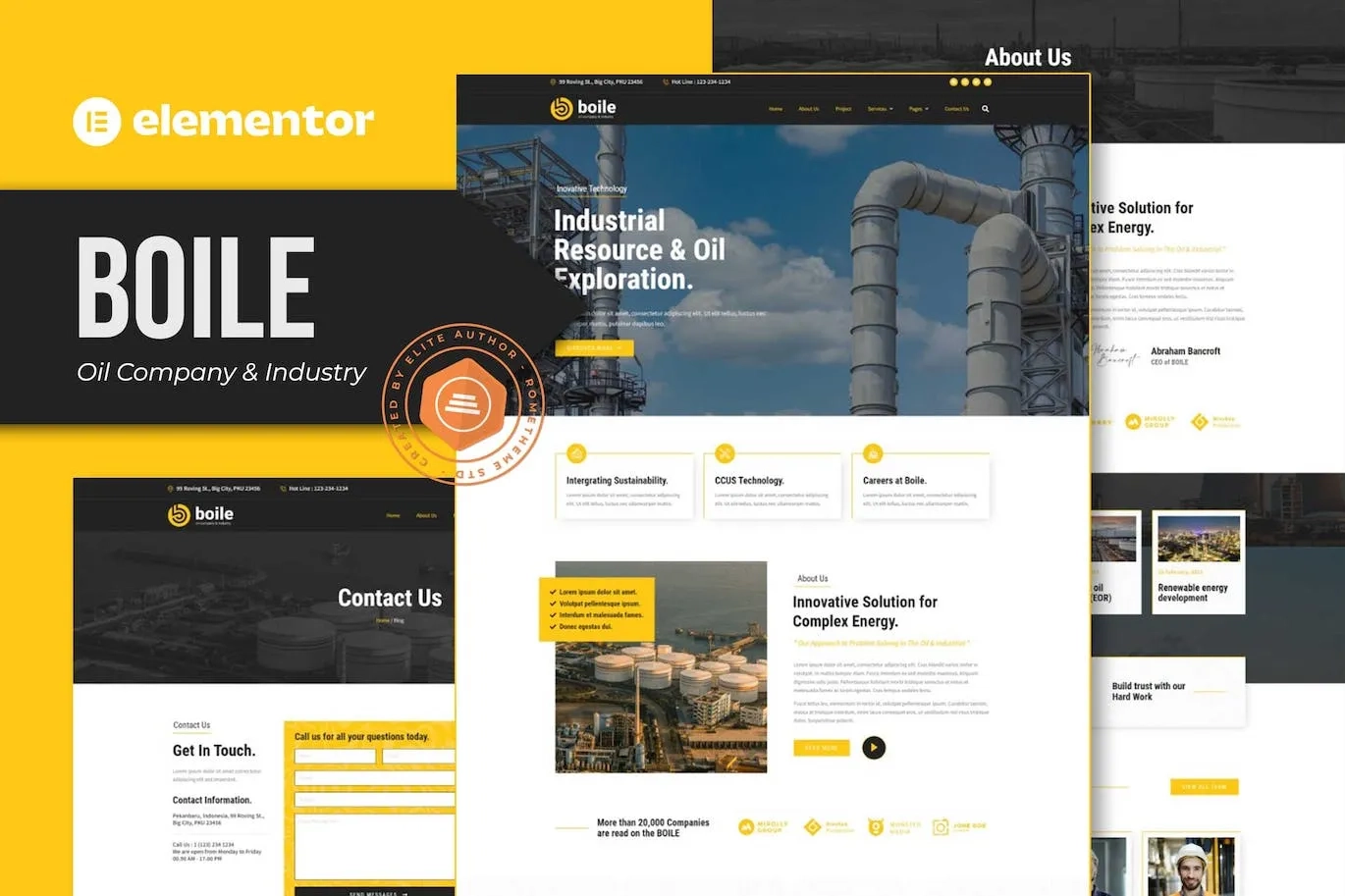 Boile – Oil Company & Industry Elementor Template