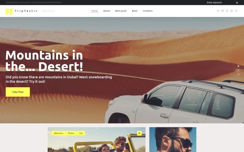 TripTastic – Travel Blog WordPress Theme