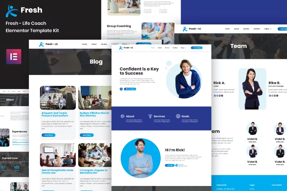Fresh – Life Coach Elementor Template