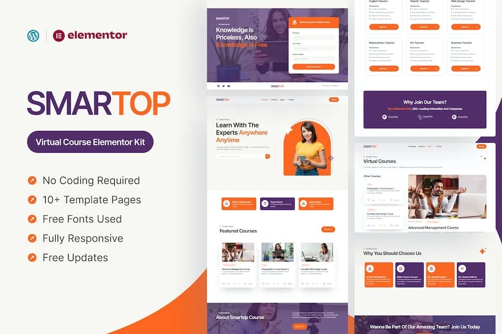 Smartop – Virtual Course Elementor Pro Template