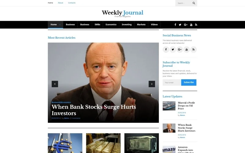 WeeklyJournal – Financial News & Magazine WordPress Theme
