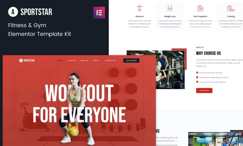 Sportstar – Fitness & Gym Elementor Template