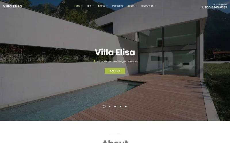 Villa Elisa – Real Estate Responsive WordPress theme WordPress Theme