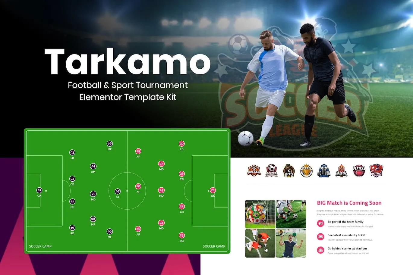 Tarkamo – Football & Sport Tournament Elementor Template