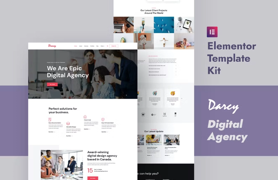 Darcy – Creative Agency Elementor Template