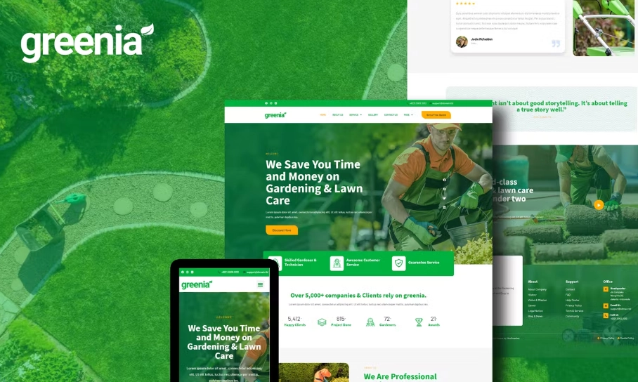 Greenia – Landscape & Gardening Elementor Template