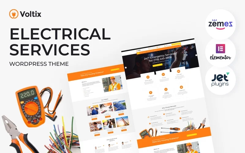 Voltix – Electrical Services WordPress Theme