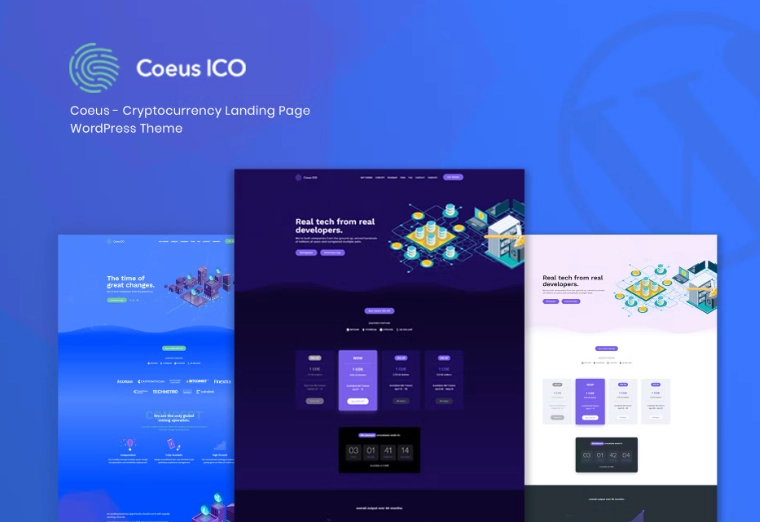 Coeus – Cryptocurrency Landing Page WordPress Them