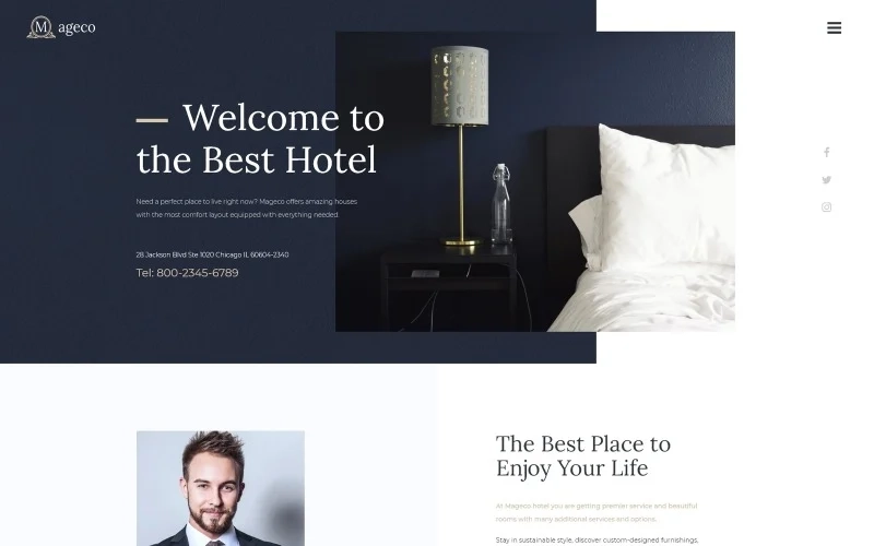 Mageco – Hotel Multipurpose Minimal WordPress Elementor Theme WordPress Theme