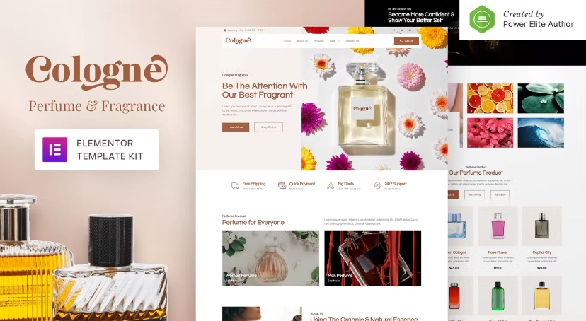 Cologne – Perfume & Fragrance Elementor Template