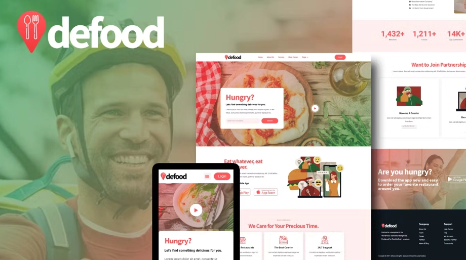DeFood – Food Delivery Elementor Template