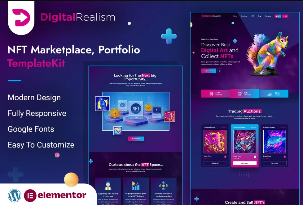 Digital Realism | NFT Elementor Template