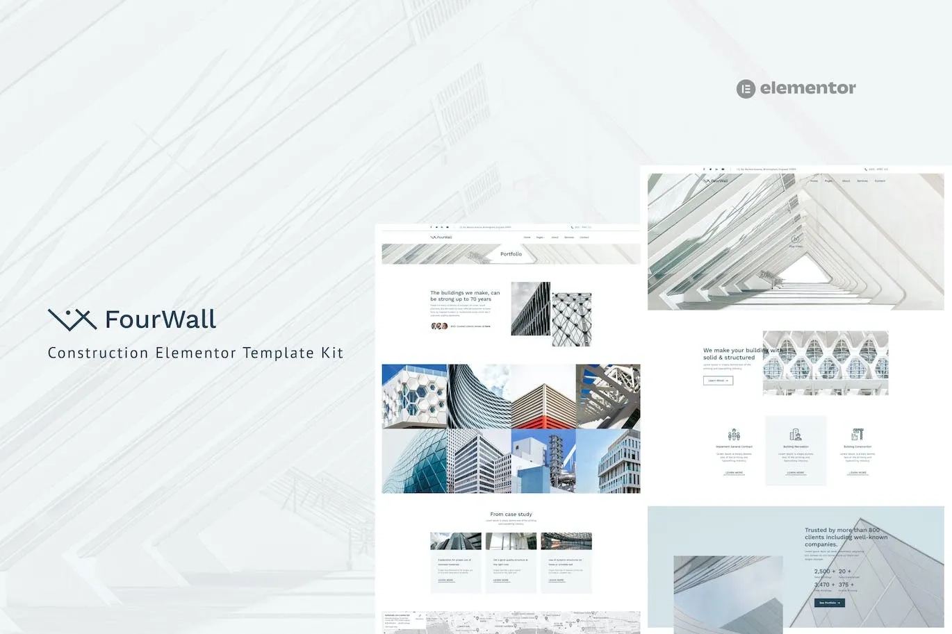 FourWall – Construction Elementor Template